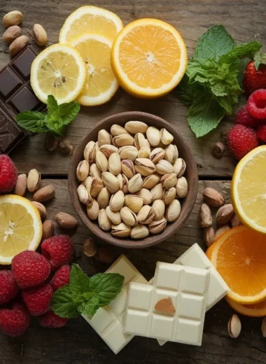 What flavor pairs well with pistachio