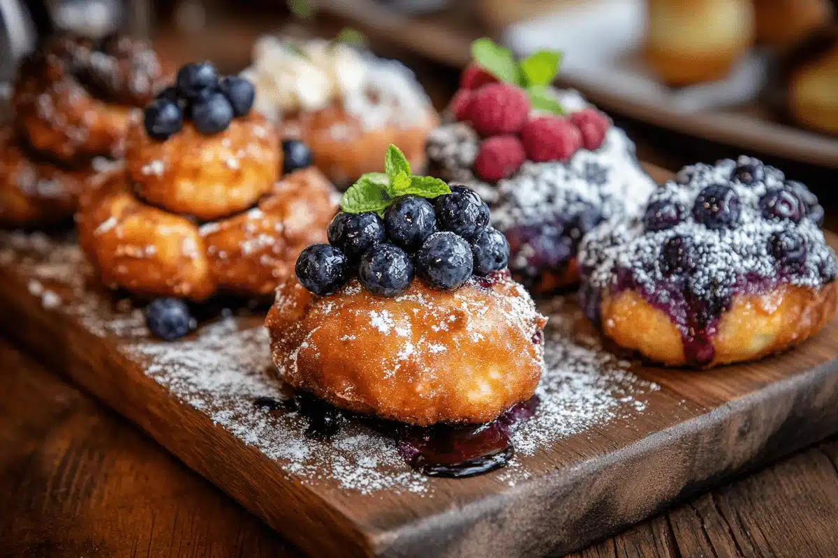Blueberry fritter with crispy texture and juicy blueberries