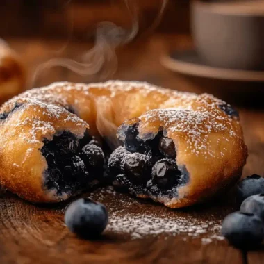 Blueberry fritter with crispy texture and juicy blueberries