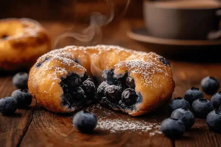 Blueberry fritter with crispy texture and juicy blueberries