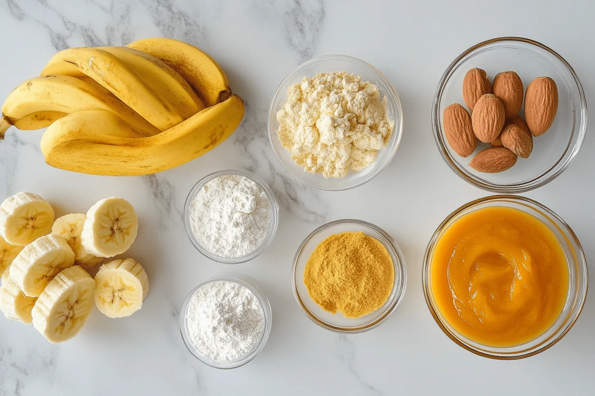 Moist pumpkin banana bread with warm spices and banana flavor.
