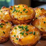 Golden-brown cheesy mashed potato puffs fresh out of the oven