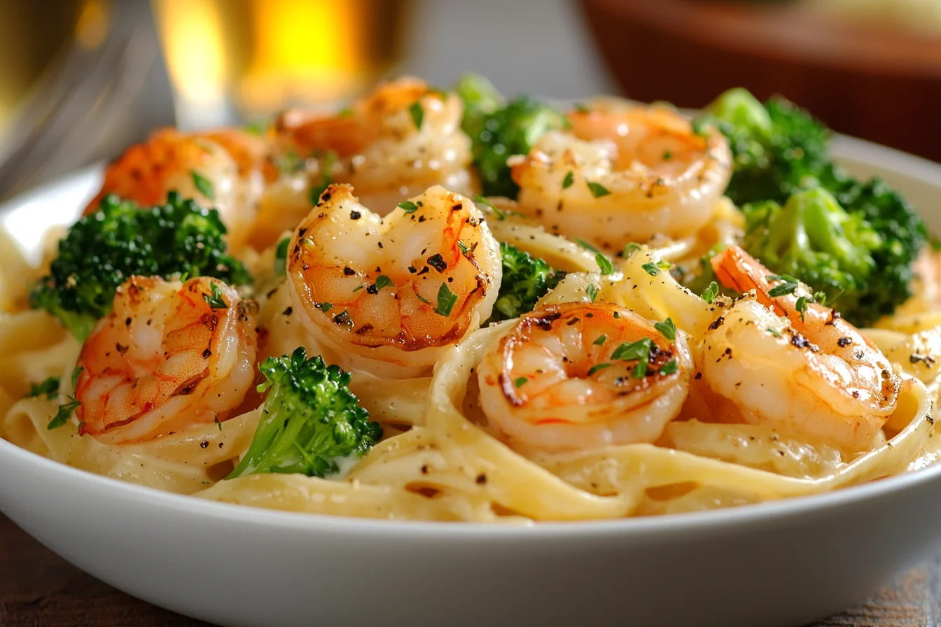 Creamy Shrimp Alfredo Pasta with Broccoli (3)
