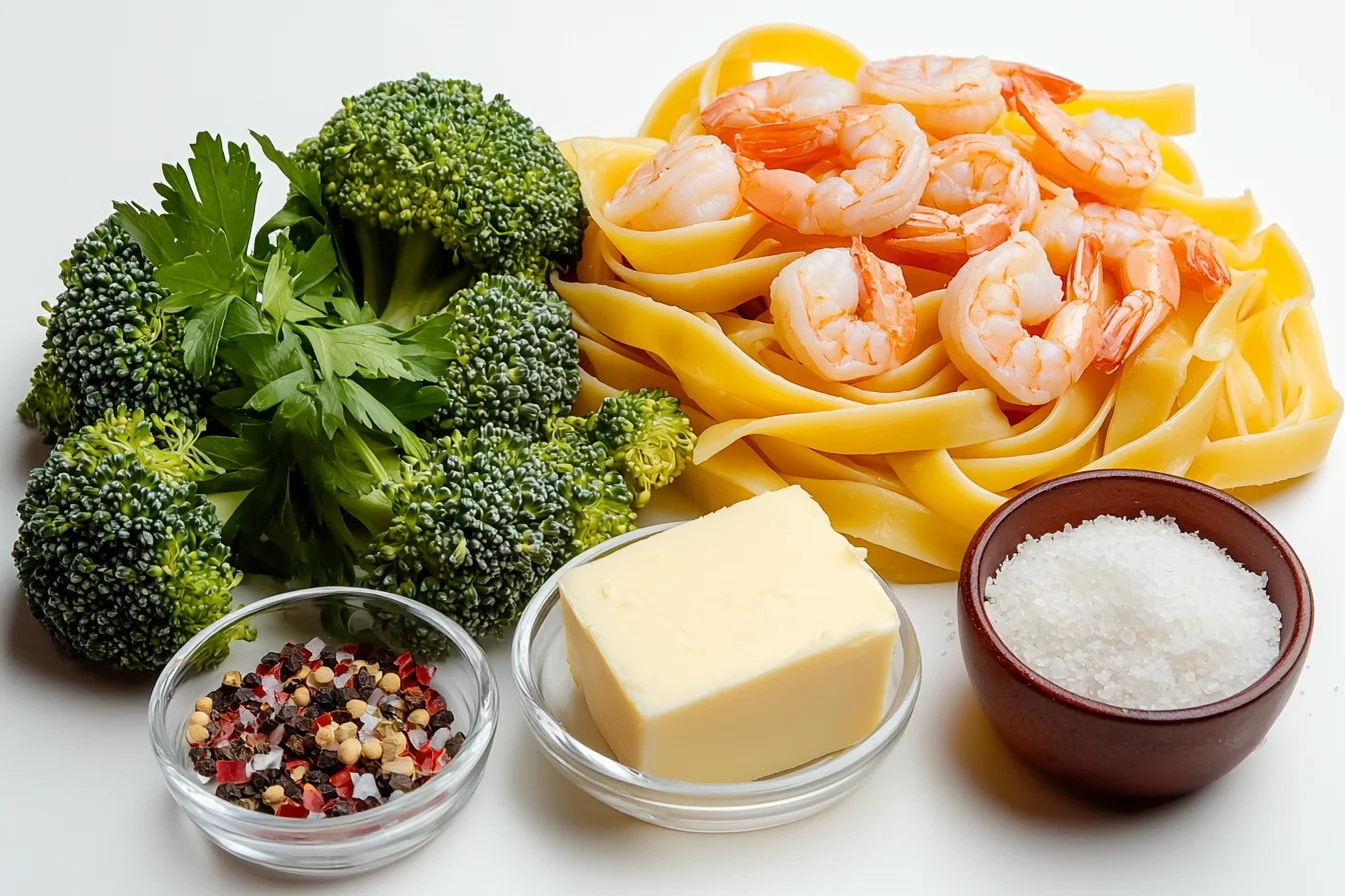 Creamy Shrimp Alfredo Pasta with Broccoli 