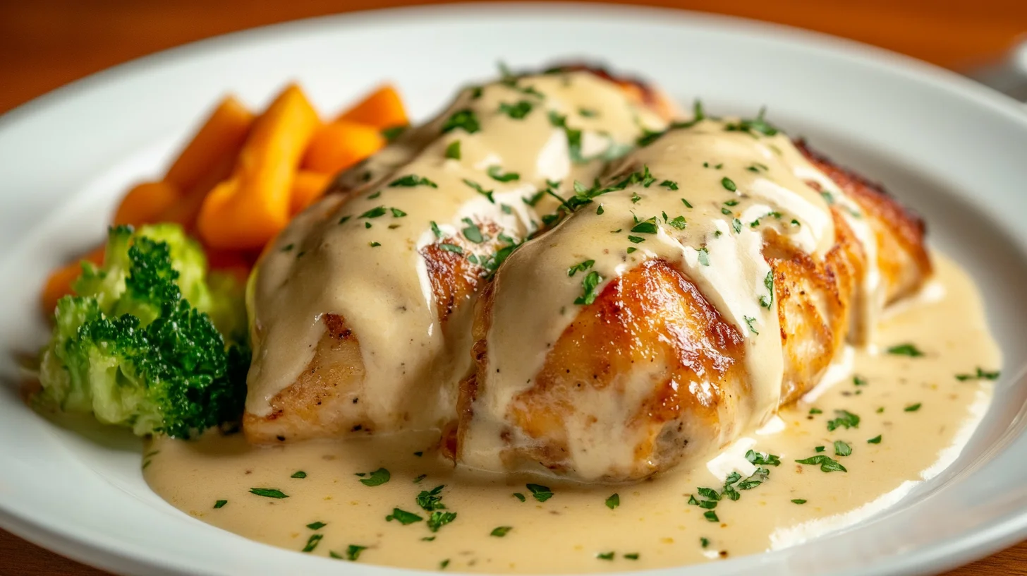 Delicious Chicken Pillows With Creamy Parmesan Sauce Recipe 