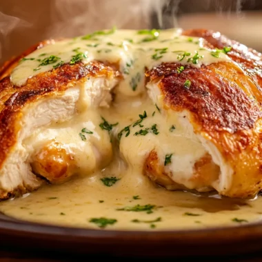 Delicious Chicken Pillows With Creamy Parmesan Sauce Recipe