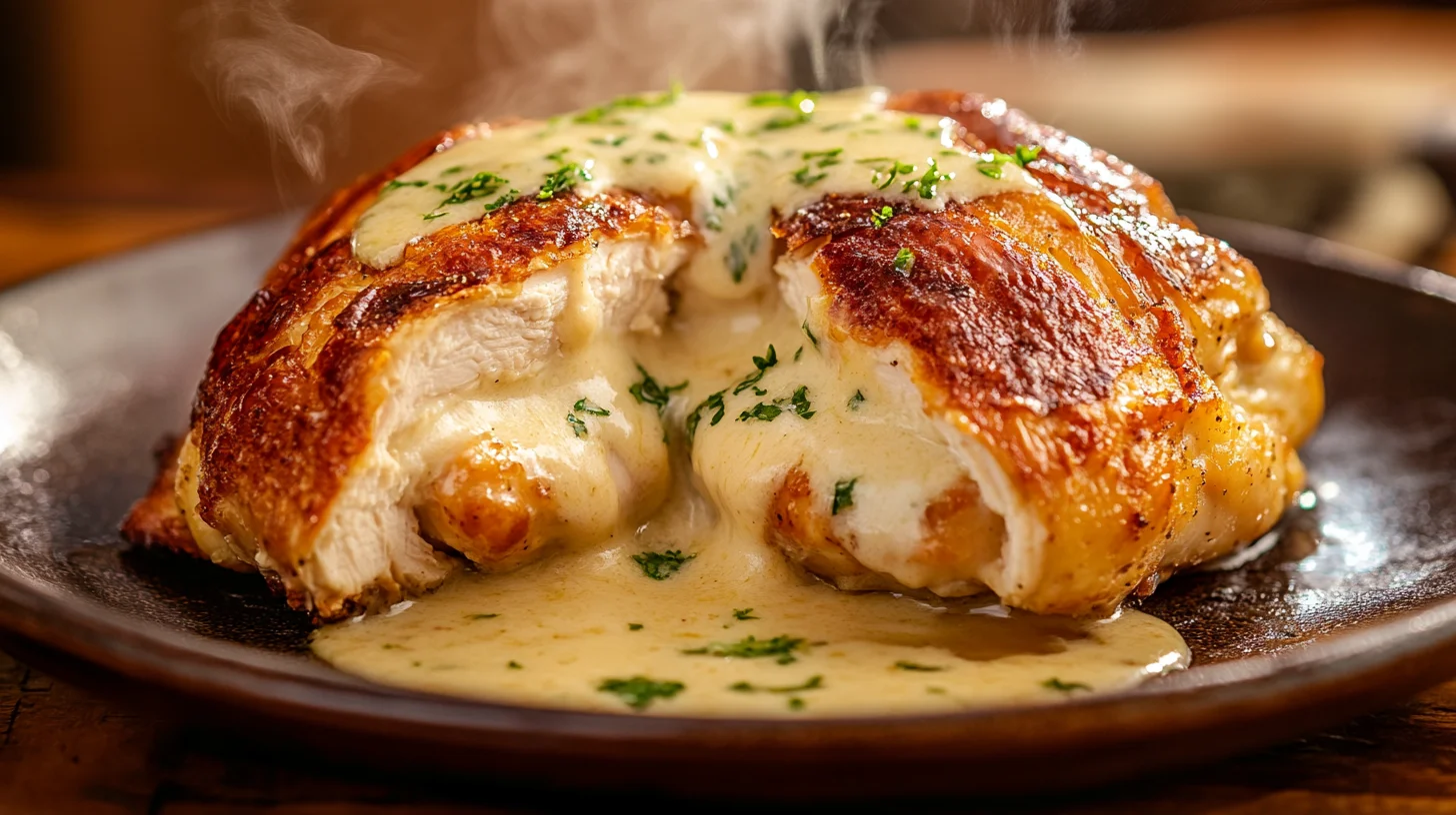 Delicious Chicken Pillows With Creamy Parmesan Sauce Recipe