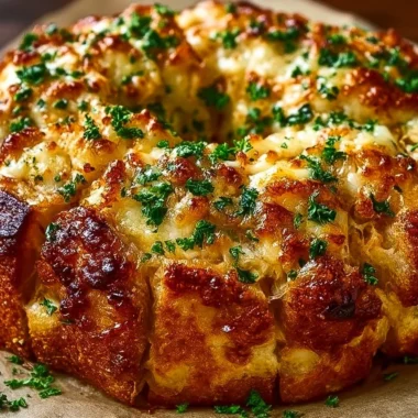 Cheesy Chicken Alfredo Monkey Bread fresh out of the oven