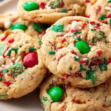 Homemade Christmas Kitchen Sink Cookies filled with festive ingredients