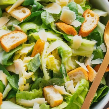 Classic Caesar Salad with romaine lettuce, croutons, and homemade dressing.
