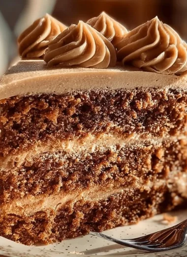 Gingerbread Cinnamon Molasses Dream dessert topped with cinnamon and spices.