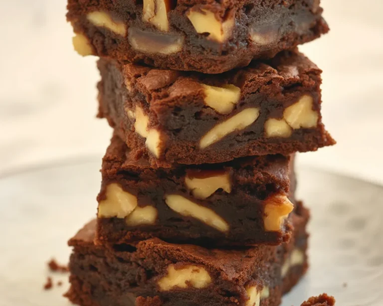 Delicious homemade brownies with crispy edges and fudgy centers, topped with chocolate.
