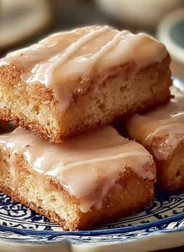 Soft baked maple donut bars with a sweet glaze