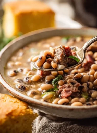 Delicious Southern Black Eyed Peas dish loaded with flavor.