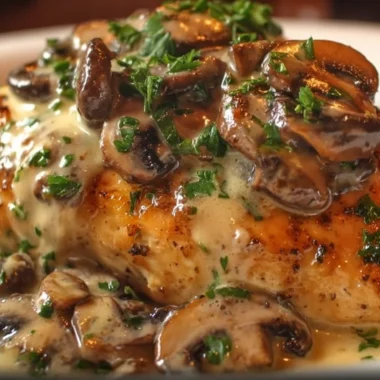 Delicious Texas Roadhouse Smothered Chicken topped with cheese and savory sauces.