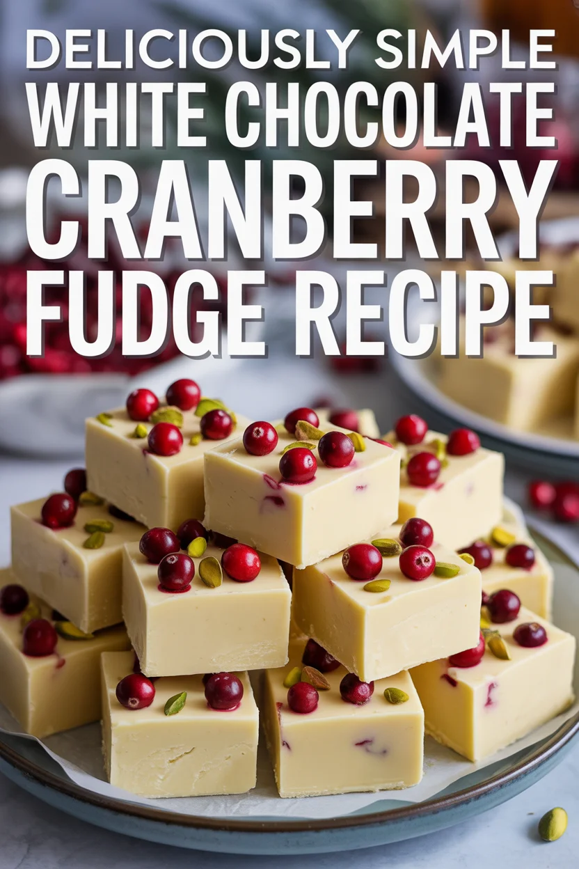 White Chocolate Cranberry Fudge