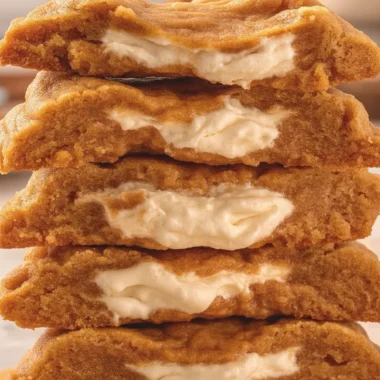 Delicious Churro Cheesecake Cookies with cinnamon sugar coating and cream cheese filling.