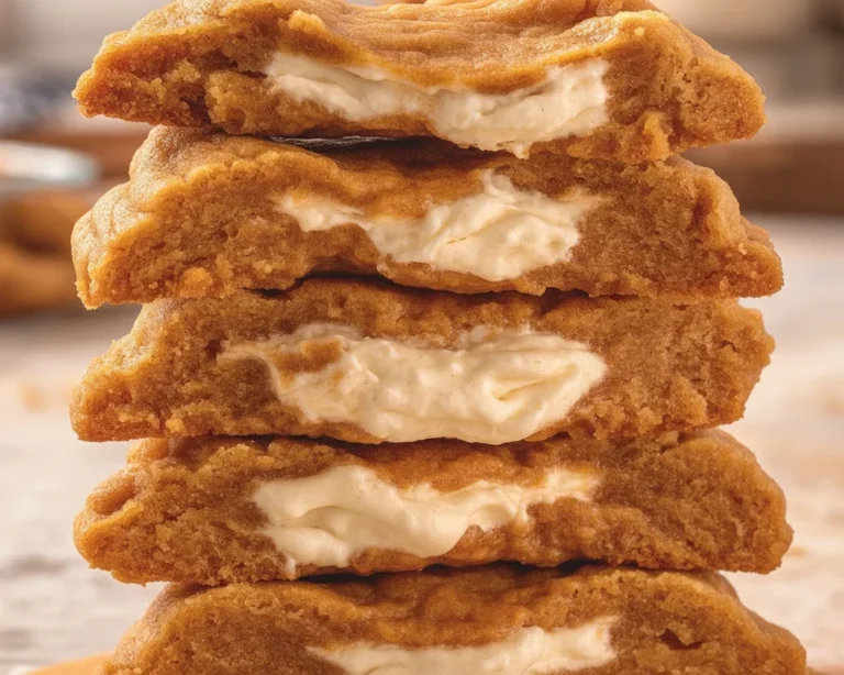 Delicious Churro Cheesecake Cookies with cinnamon sugar coating and cream cheese filling.