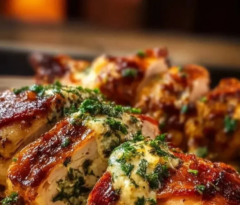 Delicious stuffed chicken with herbs and cheese, ready for a family meal.