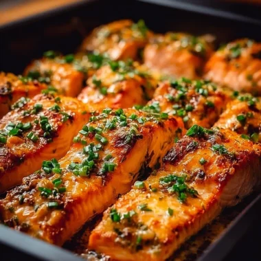 Delicious Bang Bang Salmon dish garnished with fresh herbs and spices