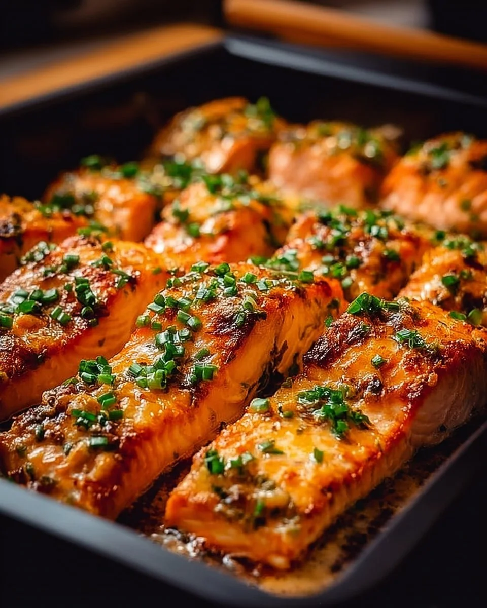 Delicious Bang Bang Salmon dish garnished with fresh herbs and spices