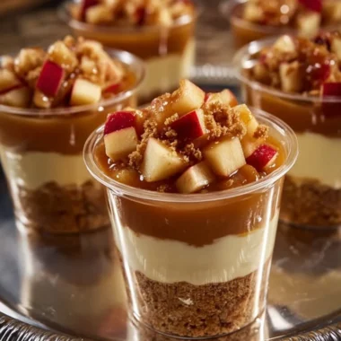 Delicious Caramel Apple Dessert Cups with rich caramel and sliced apples
