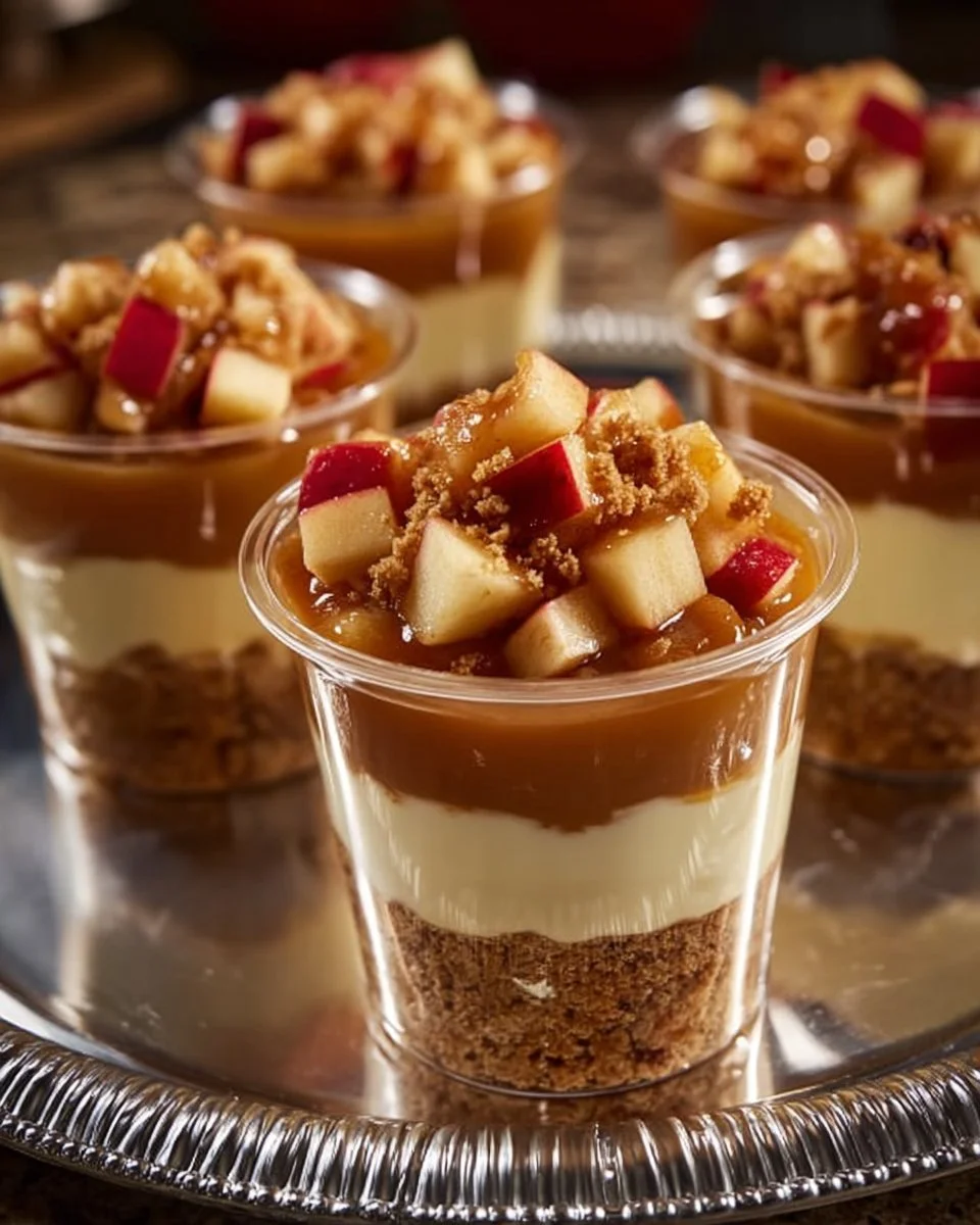 Delicious Caramel Apple Dessert Cups with rich caramel and sliced apples