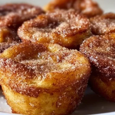 Delicious Cinnamon Roll French Toast Bites served with syrup and berries.