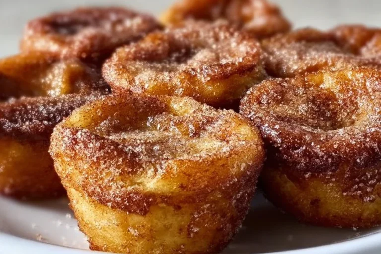 Delicious Cinnamon Roll French Toast Bites served with syrup and berries.