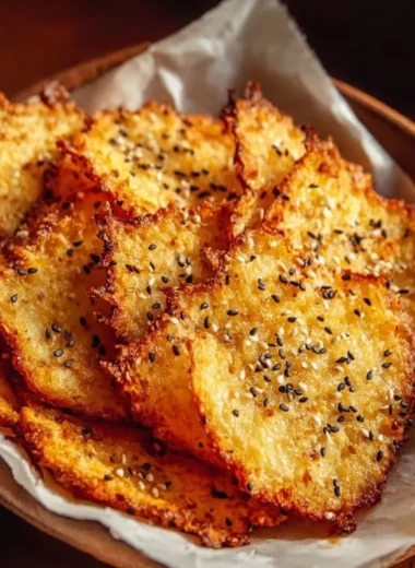 Plate of crispy cottage cheese chips, a nutritious snack option
