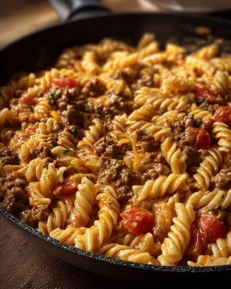 Delicious creamy cheesy Rotel pasta in a bowl topped with fresh herbs.