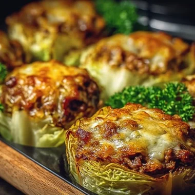 Easy Crispy Cabbage Burger Bake with fresh ingredients and crispy texture