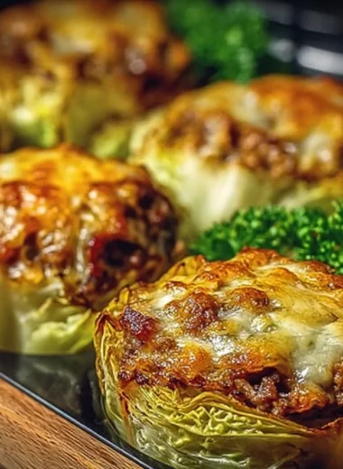Easy Crispy Cabbage Burger Bake with fresh ingredients and crispy texture
