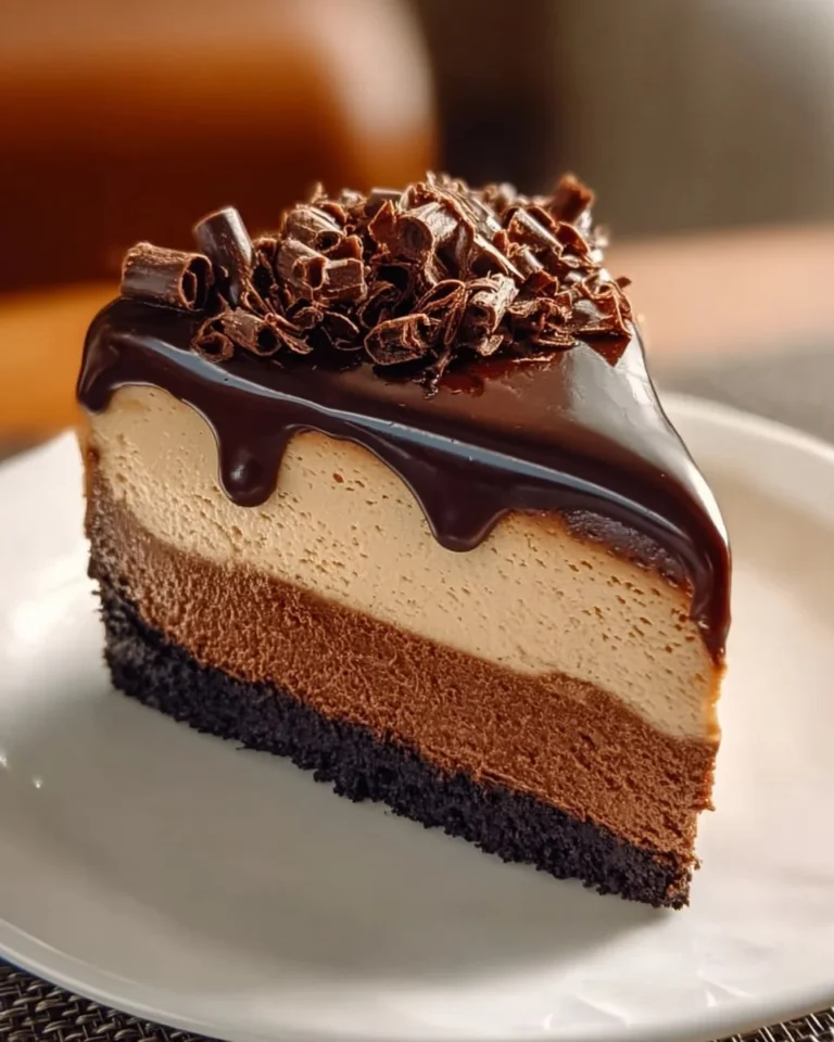 Delicious slice of Espresso Coffee Cheesecake with a rich coffee flavor