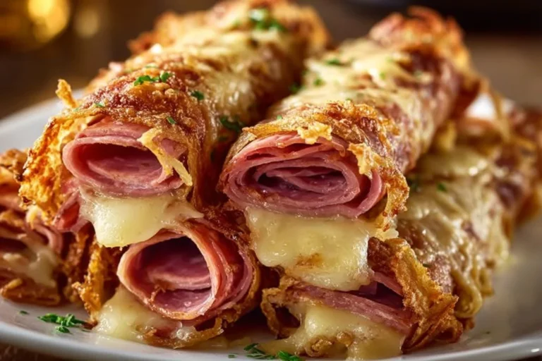 Keto Crispy Reuben Roll-Ups served on a plate with garnishes