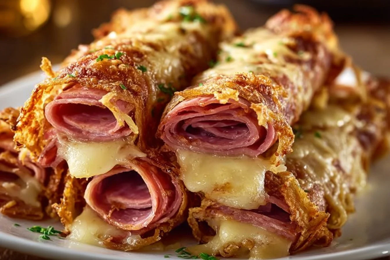 Keto Crispy Reuben Roll-Ups served on a plate with garnishes
