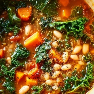 Bowl of Longevity Soup filled with healthy ingredients for vitality and wellness.