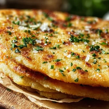 Low-Carb Garlic Keto Flatbread Recipe with Fresh Herbs and Spices