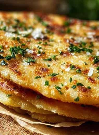 Low-Carb Garlic Keto Flatbread Recipe with Fresh Herbs and Spices