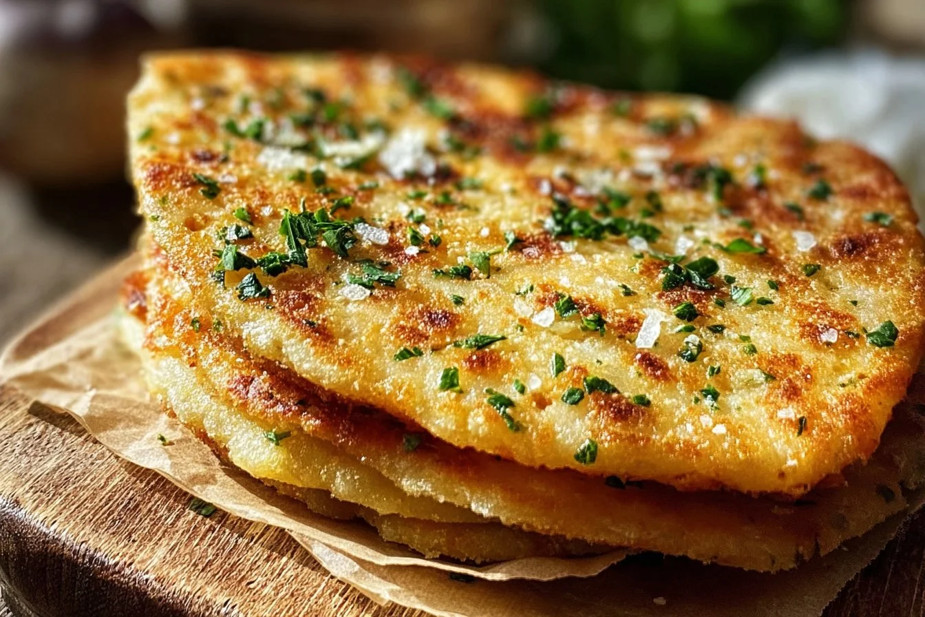 Low-Carb Garlic Keto Flatbread Recipe with Fresh Herbs and Spices
