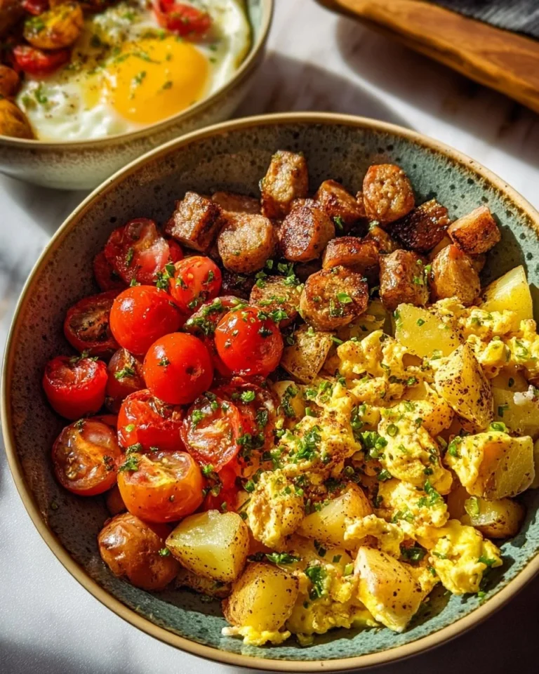 Healthy make-ahead breakfast bowls on a wooden table with fresh ingredients