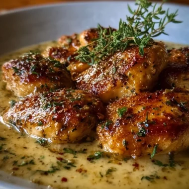 Delicious melt-in-your-mouth chicken served with herbs and spices