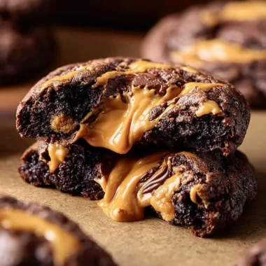 Delicious Peanut Butter Brownie Cookies on a plate