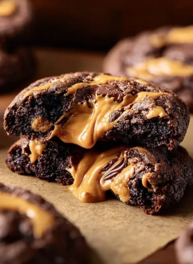 Delicious Peanut Butter Brownie Cookies on a plate
