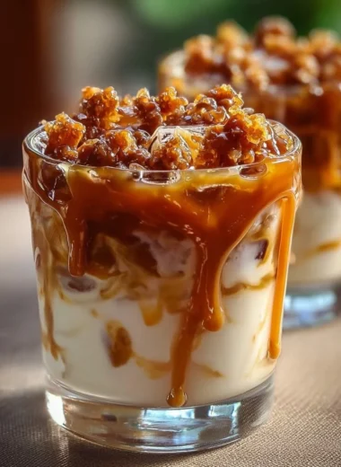 Delicious Salted Caramel White Russian cocktail with a salted rim and caramel drizzle