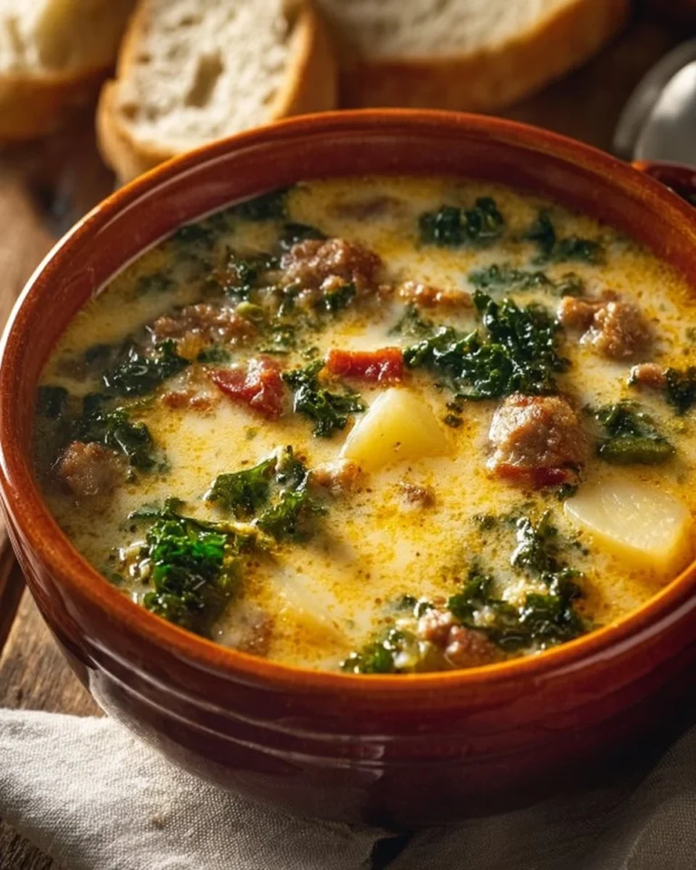 Bowl of delicious Tuscan soup with fresh vegetables and herbs