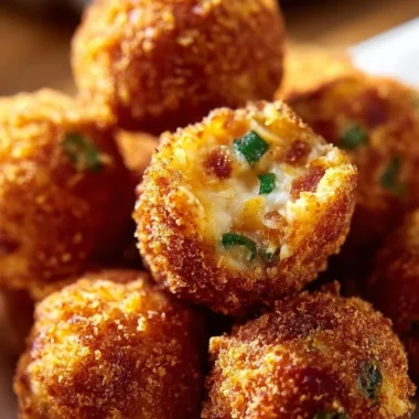 Bacon Jalapeno Popper Cheese Balls with crispy bacon and spicy jalapenos