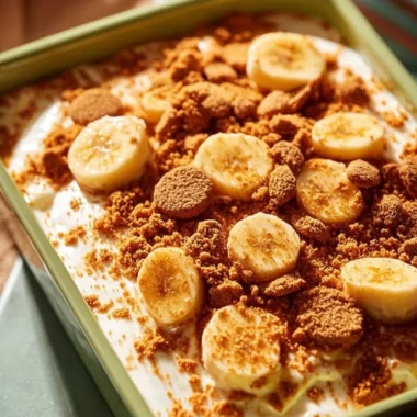 Delicious homemade banana pudding served in a bowl with banana slices