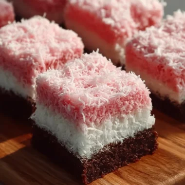 Delicious Coconut Snowball Cake Bars ready for serving.