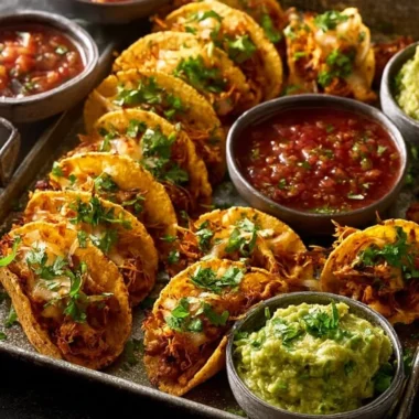 Plate of flavorful bite-sized mini tacos ready for serving